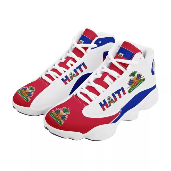 Классические туфли Noisydesigns Мужские баскетбольные кроссовки с принтом по запросу Национальный флаг Гаити с принтом повседневные высокие мужские кроссовки на открытом воздухе Удобная обувь 231102