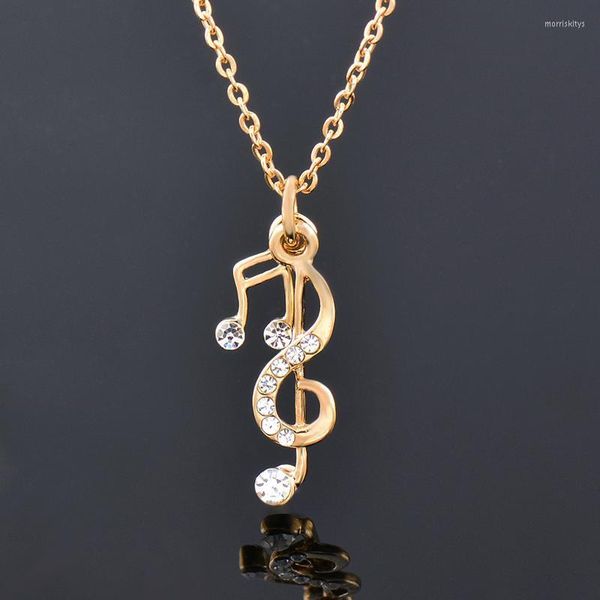 Подвесные ожерелья романтическая музыка музыкальная нота розового золота серебряное кольцо в колье для женских ювелирных изделий 488 ko5pendant morr22