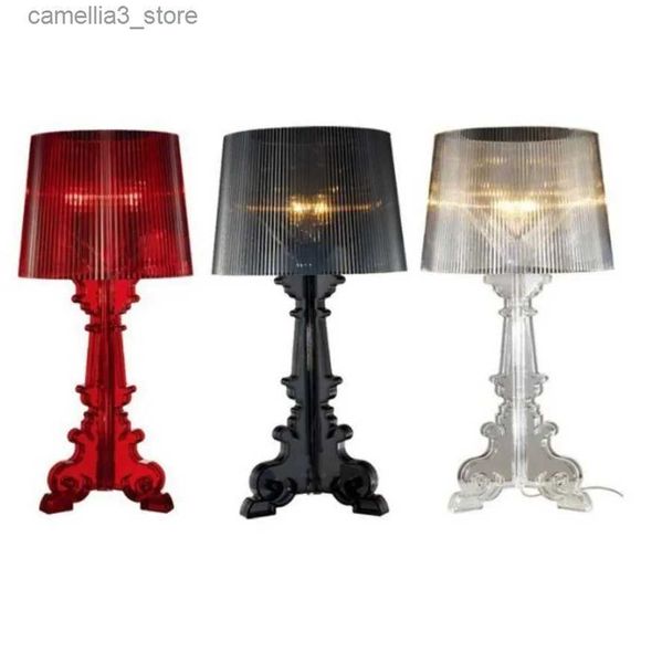Masa lambaları İtalya Tasarımı Kartell Bourgie Masa Lambaları Akrilik E14 LED Masa Işıkları Sanat Dekoru Ev Stüdyosu Yatak Odası Ofis Çalışma Bar Q231104