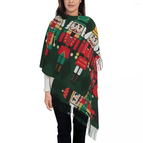 Schals Mode Die Nussknacker Quaste Schal Frauen Winter Warme Tücher Wraps Weibliche Weihnachten Geschenk Dekoration