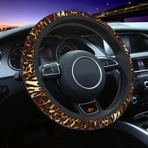 Lenkradbezüge Leopard Fine Art Pattern Print Autoabdeckung 37-38 Tierhautstruktur Schützendes Auto-Styling