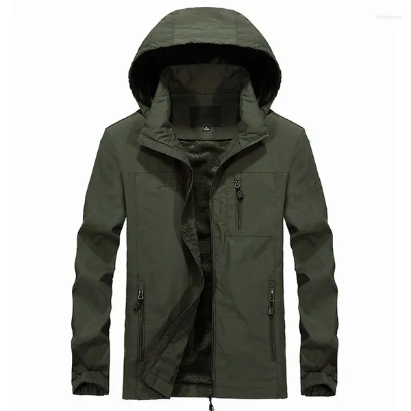 Männer Jacken Frühling Windjacke Wasserdicht Militär Mit Kapuze Casual Mantel Männlich Herbst Outdoor Mantel Kleidung Plus Größe 5XL