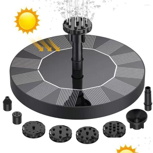 Decorações de jardim de água alimentada por água solar Bomba flutuante Fonte Birdbath Home Pool Drop entrega 202 DH6RZ