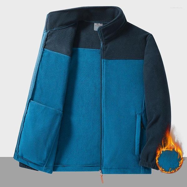 Giacche da uomo Giacca invernale in pile da uomo Calda cerniera intera Coppia Cappotto da trekking Tattico esterno antivento Uomo Taglie forti 9XL