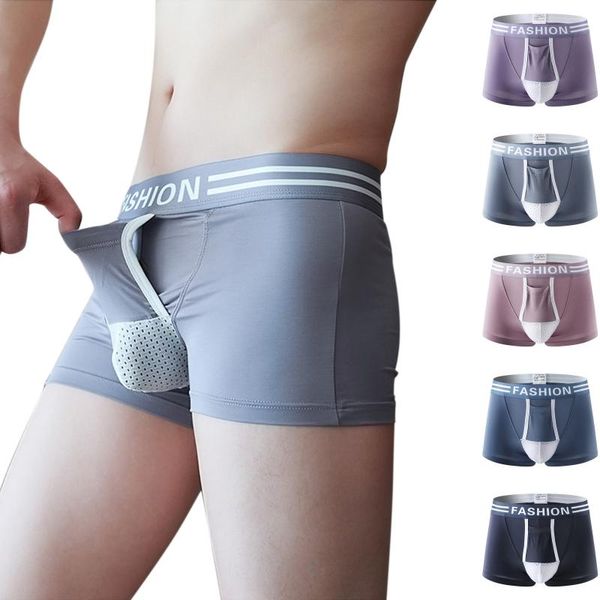 Mutande Scatole Intimo maschile Casual Tronco di elefante Pantalone traspirante Solido Mutandine separabili Uomo San Valentino Intimo sexy Mutande