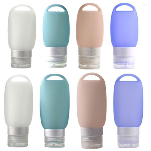 Bottiglie di stoccaggio Borraccia da viaggio in silicone morbido portatile da appendere piccolo contenitore vuoto 60 ml trasparente