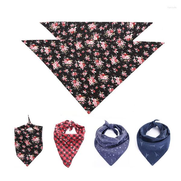 Hundehalsbänder Doppelschicht Haustier Schal Bandana Print Blume Stern Fliege Krawatten Mode Katze Pflege Zubehör Dekoration
