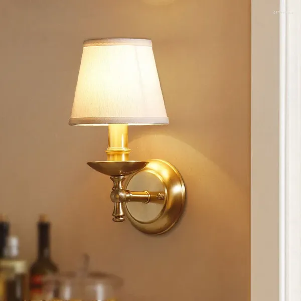 Wandlampen im amerikanischen Stil, Retro-Lampe aus Kupfer, europäisches Wohnzimmer, Schlafzimmer, Nachttisch, Spiegel, vorderer Gang, Treppe