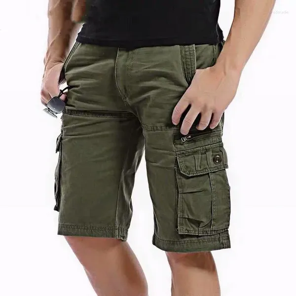 Männer Shorts 2023 Sommer Herren Cargo Baumwolle Tasche Taktische Männer Militär Hosen Einfarbig Casual Kurze 28-40 Kein gürtel