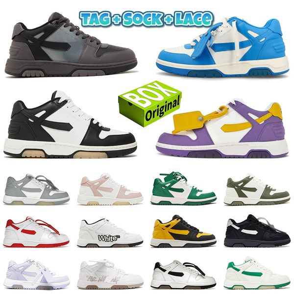 Top-Qualität mit Box Out-of-Office-Sneaker OOO Low Tops Kalbsleder Designerschuhe Damen Herrenschuhe Marineblau Hellgrau Schwarz Weiß Lila Gelb Sand Weiße Turnschuhe