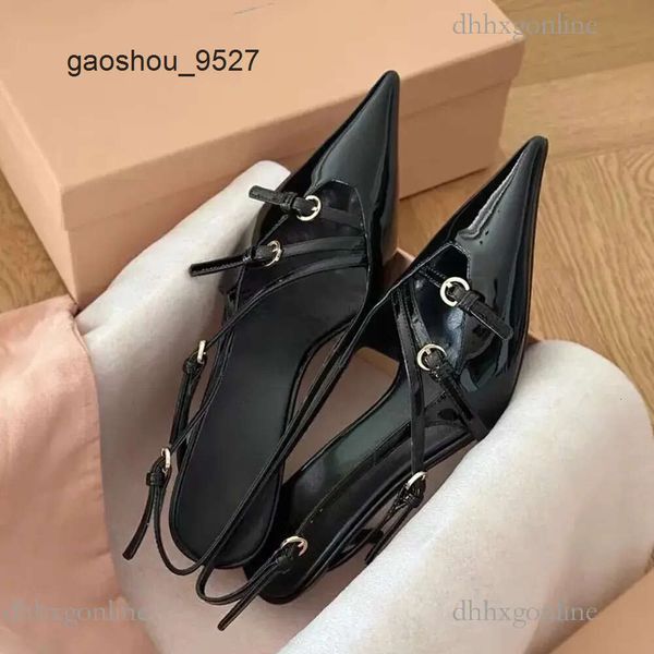 Düğün Feragamo Yeni Slingback Sandals Konik Topuk Pompalar Topuklar 5.5 cm Keden Hee Deri Sole Kadın Akşam Lüks Tasarımcı Elbise Ayakkabı Koç Ayakkabı Ayakkabı JH7R