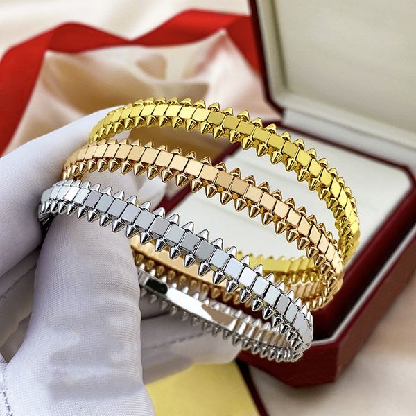 2024 Novo Modelo Bangle Clash De Pulseira Gold Bangle Designer Jóias para Mulheres Homens 18k Rose Gold Banhado a Prata Bala Rotativa Design de Jóias de Aço Inoxidável