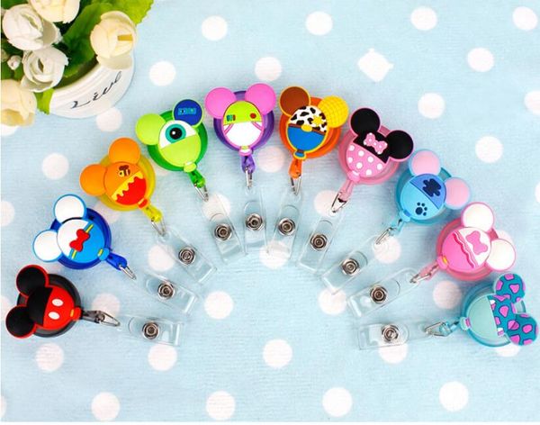 Party Favor Cute Cartoon Silikon Retractable Badge Reel Clip Student Nurse ID Card Badges Holder Zubehör Hospital School Office Supplies Anti-Lost Clips