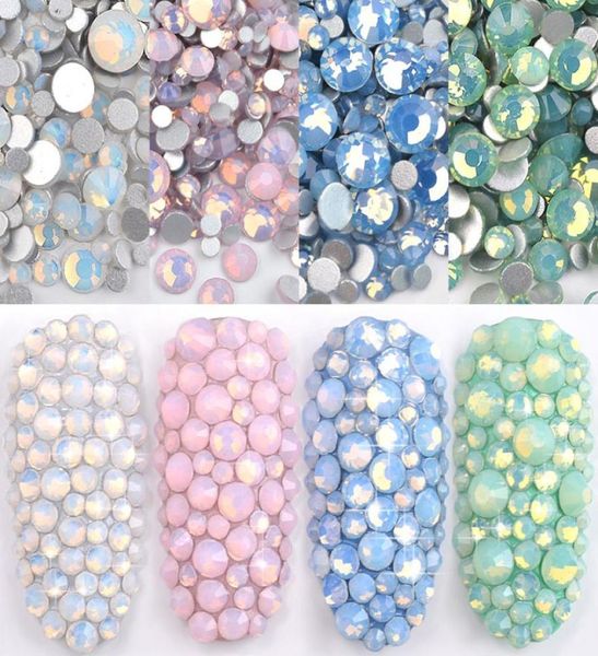 Multi Size SS4SS20 Opale Strass per unghie Fondo piatto Gemme di cristallo colorate per decorazioni per unghie 3D in gel UV fai-da-te5822754