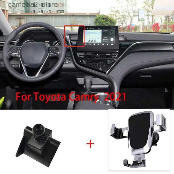 Supporto per auto Supporto per telefono cellulare per Toyota Camry 2021 Staffa di montaggio per sfiato Supporto per telefono GPS Supporto per clip in accessori auto Q231104