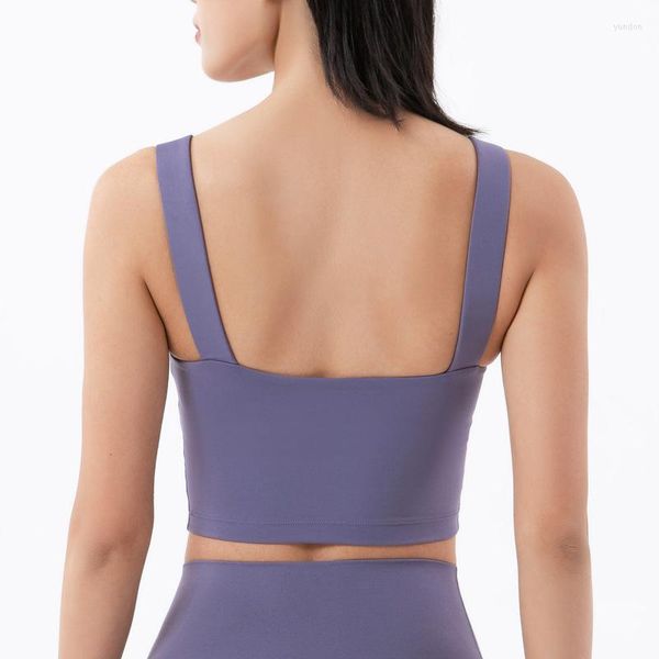 Completo da yoga Top da donna nudo raccolto gilet sportivo antiurto reggiseno palestra fionda sexy U profondo bella schiena morbida traspirante delicata sulla pelle