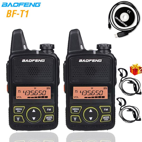 Walkie Tallie BaoFeng BF T1 Mini UHF İki yönlü Radyo BFT1 HAM Taşınabilir FM Alıcı -İkili Çocuklar 5km CB Intercom 230403