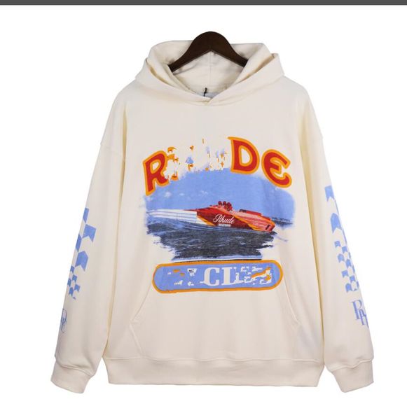 Meichhao Motorlu Baskı Erkekler ve Kadınlar İçin Saf Pamuklu Gündelik Hoodie Sweater