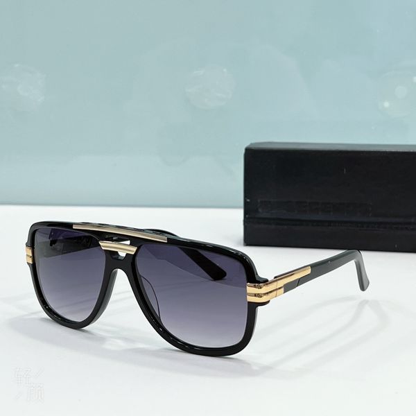 8037 Винтажные солнцезащитные очки Черное золото/серый градиент Мужские очки в стиле хип-хоп gafas de sol Дизайнерские солнцезащитные очки Sonnenbrille оттенки UV400 с коробкой