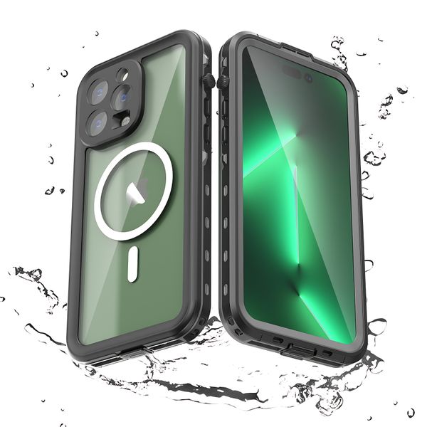 Mıknatıslar Magsafe Su Geçirmez Telefon Kılıfları iPhone 14 13 12 11X8 7 Artı Mini PRO XR Max XS Temizle Redpepper Darbeye Dayanıklı Kar Geçirmez Yüzme Çantası