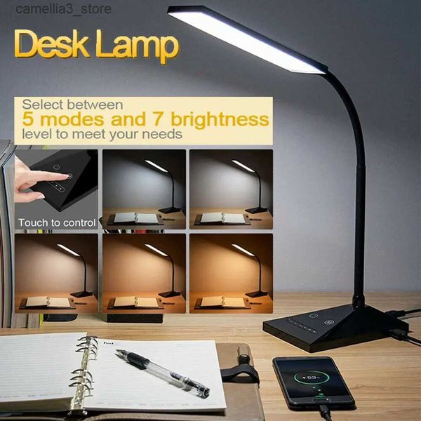 Lâmpadas de mesa KEXIN 72 LED Touch Sensor Desk Lamp Touch 5 Modos Table Light Eye-Caring Reading Lamp Q231104