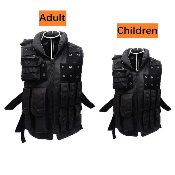 Jagdjacken Schwarz Taktische Weste Für Kind Kinder Erwachsene Armee Kampfuniform Outdoor Military Paintball Zubehör