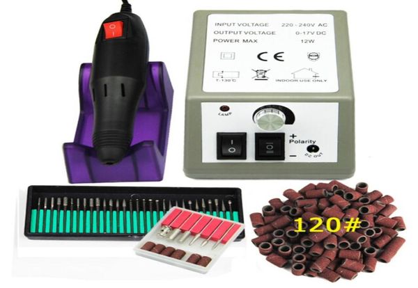 Professionelle elektrische Nagelbohrmaschine Set Nail Art Feile 36 Bits 120 Zoll Schleifband Acryl Nail Art Ausrüstung Werkzeugschneider k1433529