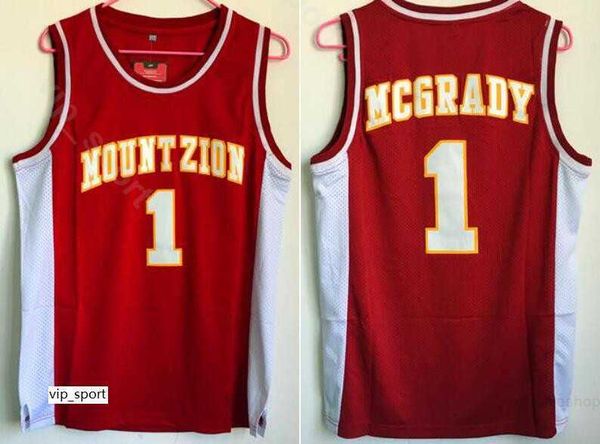 Men High School Tracy McGrady Jersey 1 Red College costureu o basquete Wildcats Mountzion Jersey Breathable University Top Quality on Sale