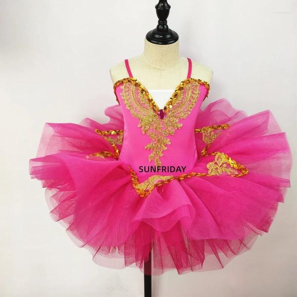 Stage Wear SunFriday Tutu di balletto professionale Costume del Lago dei cigni bianchi Pancake Ragazze Bambini Vestono Bambini