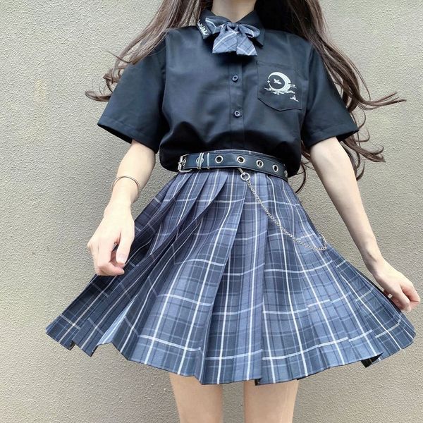 Gonne scozzesi Donna Mini pieghettate Donna Rosa Nero Tennis Goth Y2k Stile coreano Faldas School Girl Uniform 230403