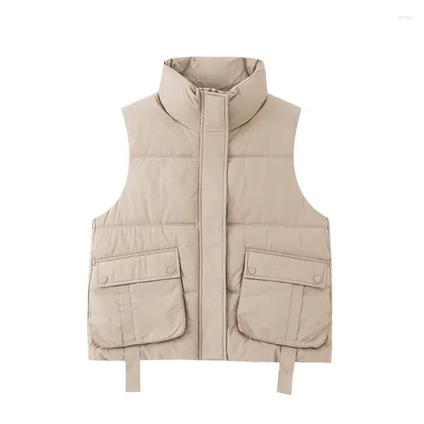 Gilet da donna 2023 Autunno/Inverno Giù Gilet di cotone Rete Rossa Spalla corta Sweetheart Coreano Capispalla allentato Canotta Versatile Giacca da cavallo