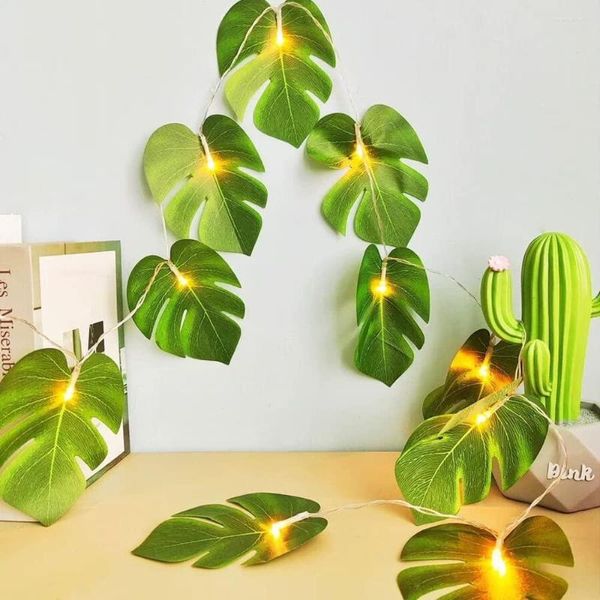 Dekorative Blumen LED-Blätter Fake Creeper Green Leaf Ivy Vine String Lights für Home Decor Wedding Party Hanging Girlande Artificial Flower