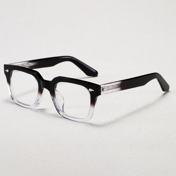 Optische Brillen für Männer und Frauen, Retro-Designer, TVR GROBER, modische Acetat-Fiberglas-Rahmen, europäischer und amerikanischer quadratischer Stil, Anti-Blaulicht-Linsenplatte mit Box