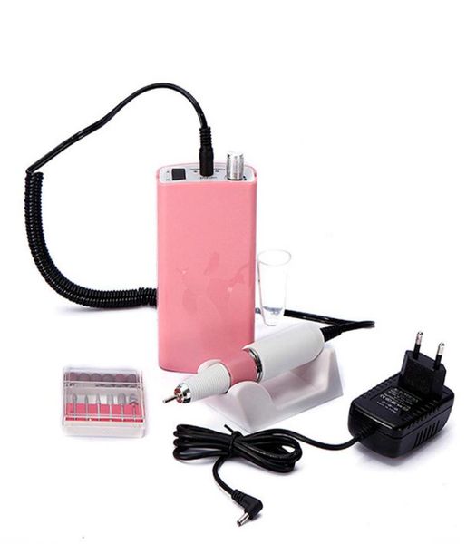 Recarregável portátil 18w 30000rpm elétrica máquina de broca de unhas arquivo acrílico manicure pedicure set1257284