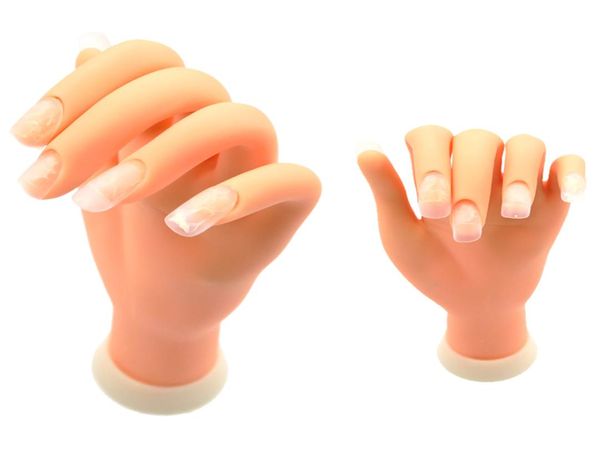 1 pçs flexível macio plástico flexível manequim modelo pintura prática ferramenta arte do prego mão falsa para training1988525