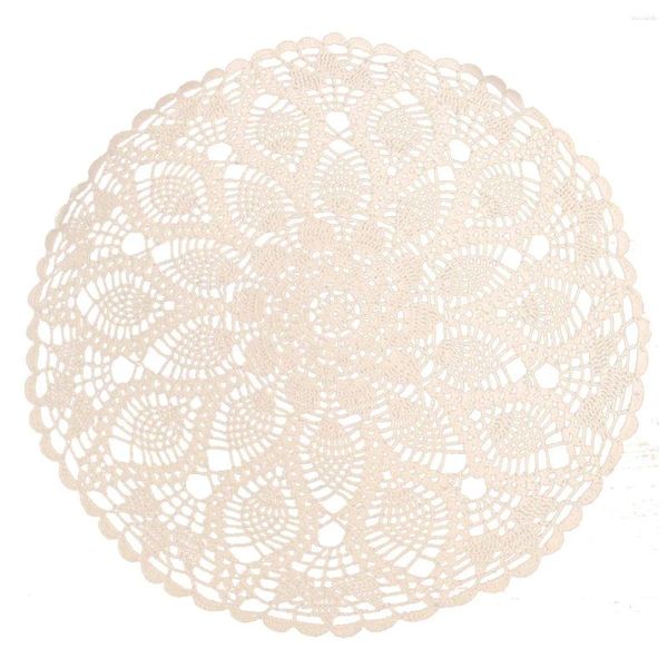 Arco laços bomhcs artesanal crochê renda toalha de mesa doilies de malha mesa redonda doily café placemat cozinha lugar esteiras