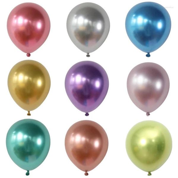 Decoração de festa 50/100pcs balão de látex colorido metálico chá de bebê suprimentos de aniversário decoração de casamento de natal