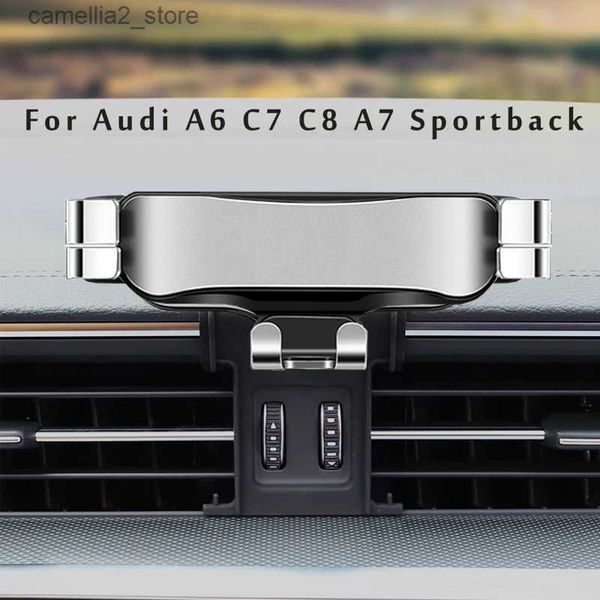 Suporte para carro ajustável, suporte de montagem de telefone para carro para Audi A6 C7 C8 A7 Sportback 4G 4K Suporte de estilo de carro Acessórios interiores de carro Q231104