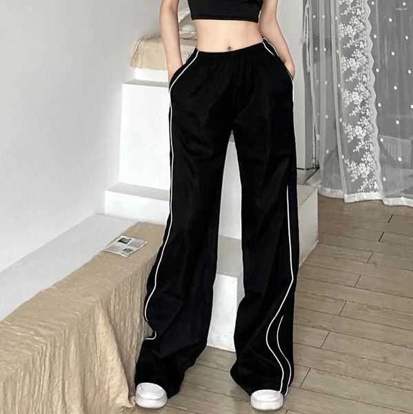 Frauen Hosen Frühling Herbst Elastische Taille Frau Hose Sweatpant Streetwear Casual Lose Amerikanischen Retro Hosen