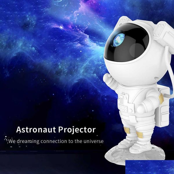 Outra decoração da casa Astronauta estrela leve Galaxy Projector Led Lamp Lamp Nightlight Table Tabela Atmosfera romântica Projeção H0922 D Otdns