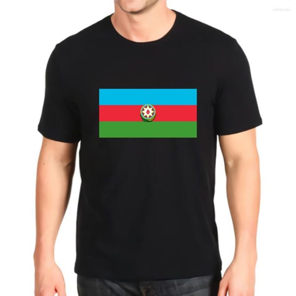 Erkek Tişörtleri Baskılı T-Shirt Azerbaycan Bayrağı Azeri Seal Özelleştirme Gevşek Top Erkek Moda Kısa Kollu