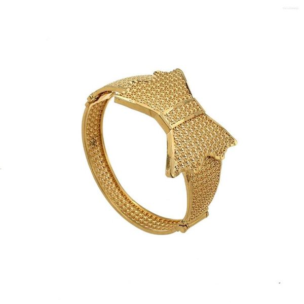 Bangle stile etnico color oro bowknot donna braccialetti dubai etiope Arabia Saudita bracciale matrimonio sposa gioielli regalo di compleanno africano