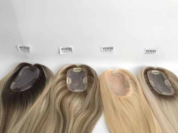 Toppers per capelli Fanssi per donne Pezzi di capelli veri umani da 3x5 pollici per donne con capelli diradati da 15 pollici