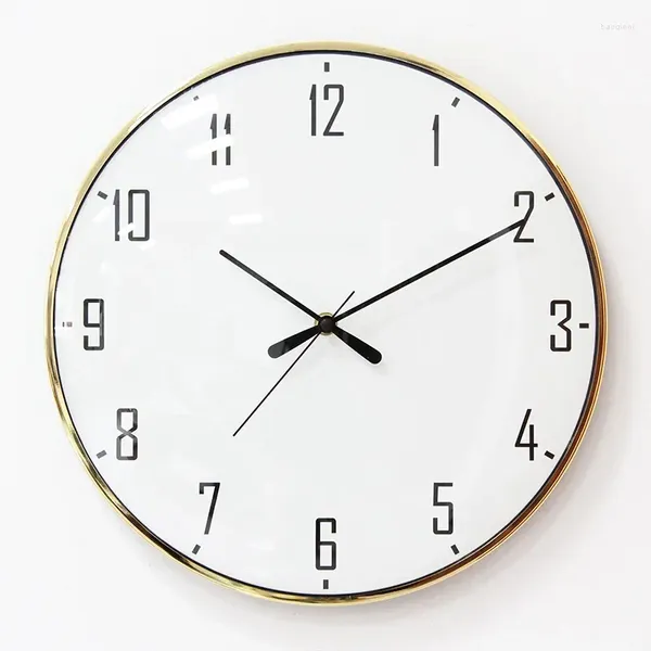 Wandklokken Wit Metaal Luxe Klok Stille Grote Maat Moderne Horloges Stijlvolle Keuken Horloge Murale Home Decor WSW100YH