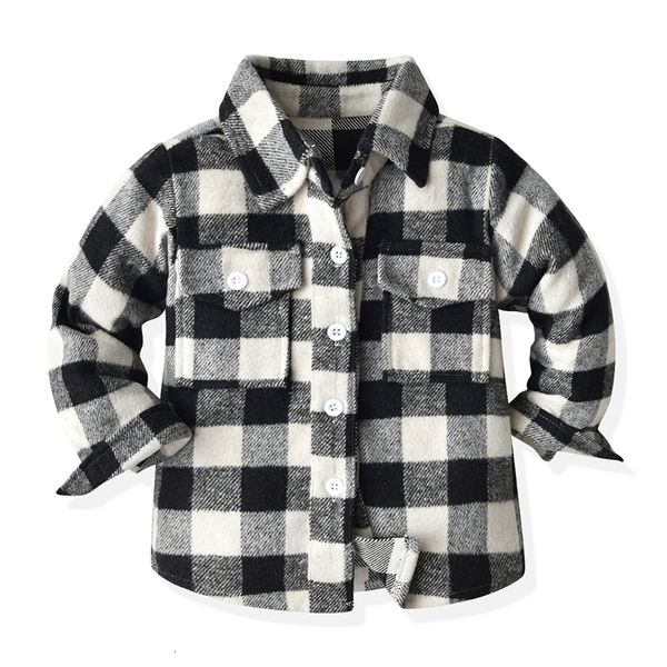 Camicie per bambini Uniex Born Baby Boys Girls Camicia di flanella calda Camicia monopetto Baby Winter Windbreaker Top Baby Clothing 230403