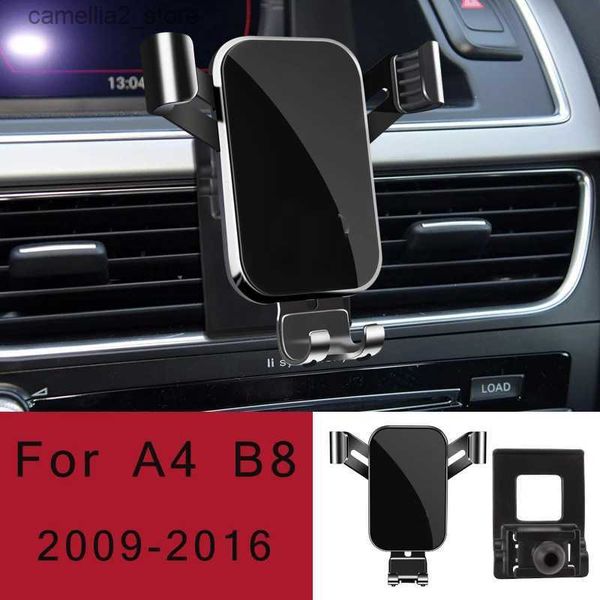 Автомобильный держатель Автомобильный держатель телефона для Audi A4 B8 B9 A5 Крепление на вентиляционное отверстие Автомобильный Стайлинг Кронштейн GPS-подставка Поворотная поддержка Мобильные аксессуары Q231104