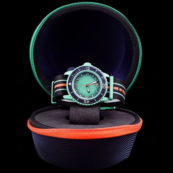 Часы Индийского океана Мужские часы Зеленые биокерамические автоматические механические часы Высококачественные полнофункциональные наручные часы Тихого океана Антарктического океана Индийские часы