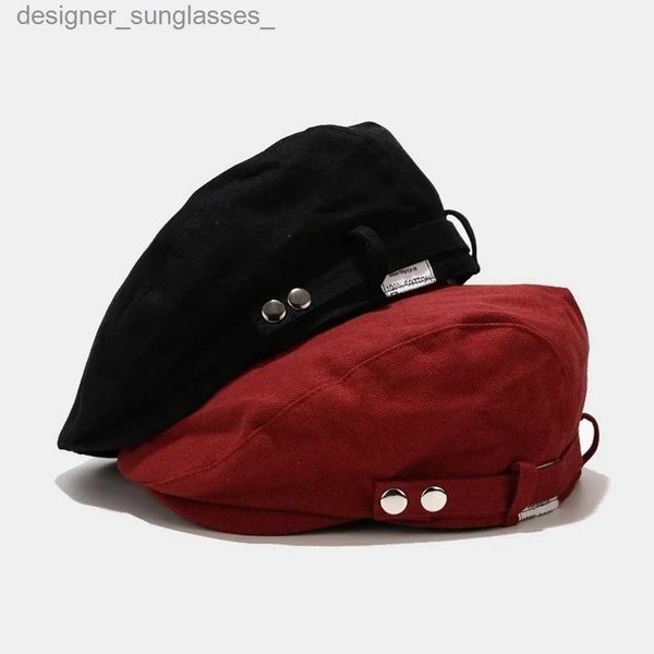 Berets estilo britânico boinas chapéu homens streetwear tendência newsboy chapéu para mulheres plana pico cs algodão duckbill c primavera outono bonnetl231103