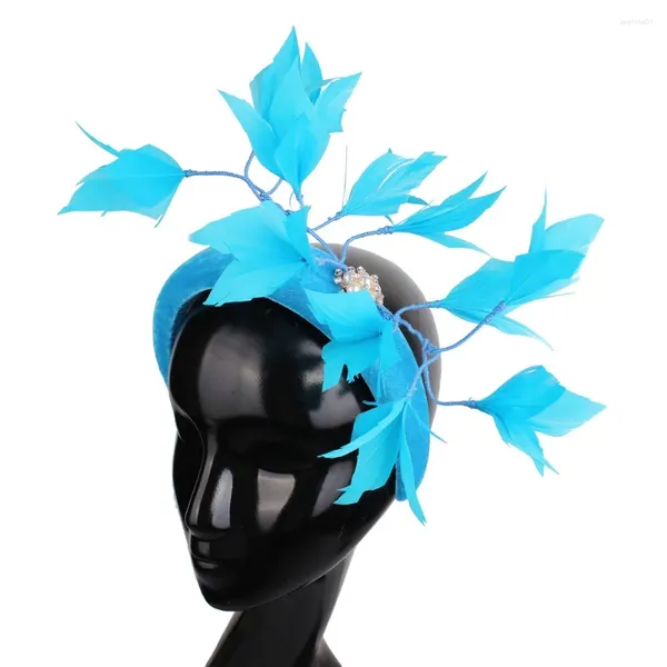 Kopfschmuck 2023 Tea Party Hüte Fascinator Kentucky Stirnband Derby Hut Hochzeit Cocktail Federn Band Fascinator für Frauen