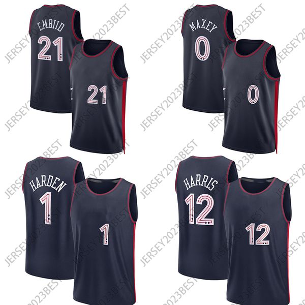 2024 City 40 Batum Basketball Jerseys Человек Джоэл Джейм 21 9 9 Келли Обре-младший 1Harden Tyrese 3 Embiid 2 Maxey Allen 0 Iverson 20 Georges Niang Мужчины Женщины молодежи xs-4xl